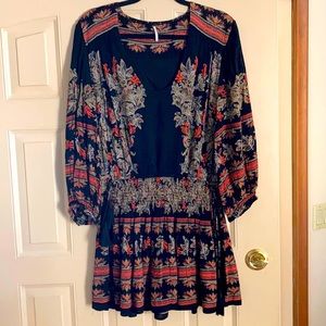 Free People dark boho tassel waisted dress!